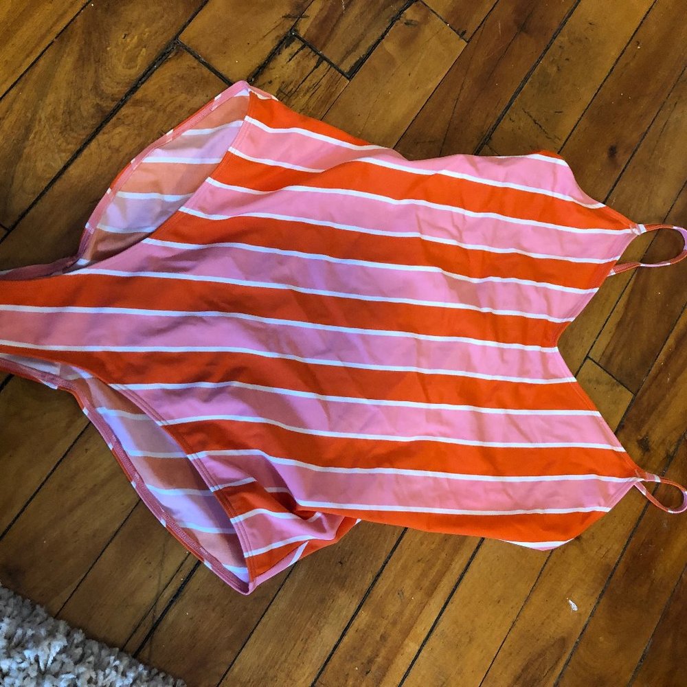 Pink and Orange strappy Swimsuit